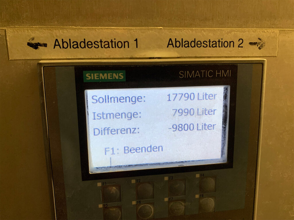 Die Mild wird abgepumpt